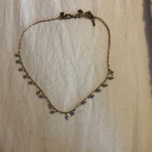 Gold Blue Bead Choker